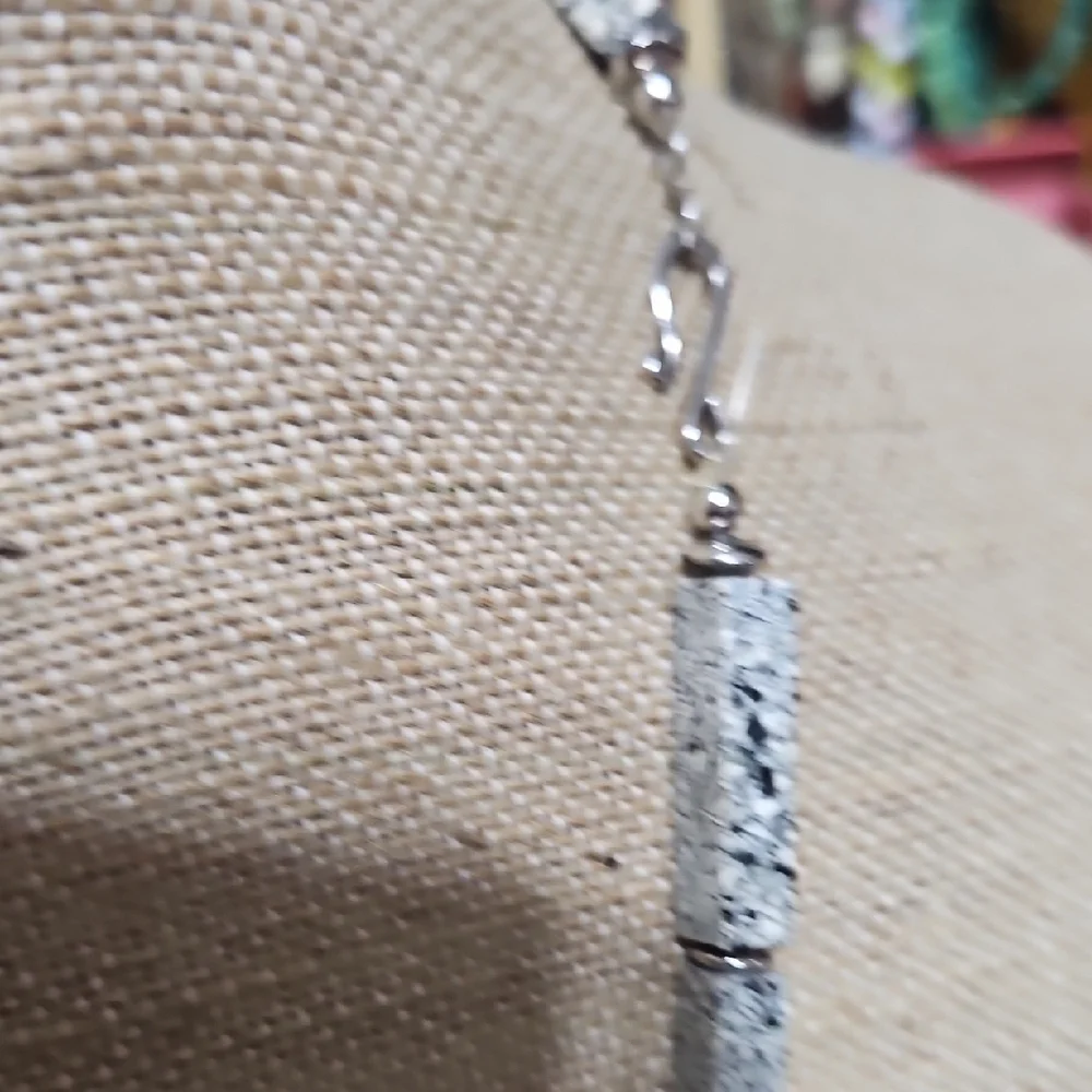 Lee Sands Gray and Silver Stone Necklace with Pendant - Picture 8 of 8